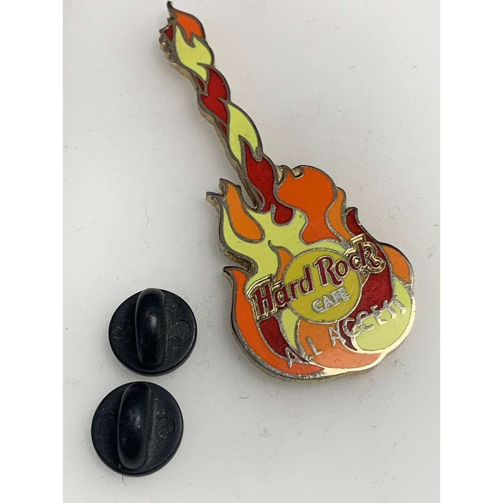 Hard Rock Cafe All Access Guitar Flame Enamel Pin Red Orange Yellow 4522